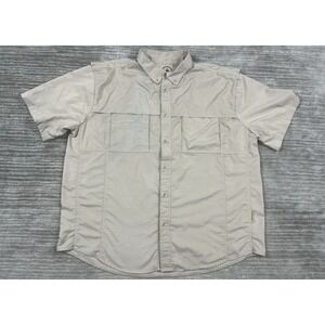 Excursion Shirt Mens 2XL Beige Longsleeve Button Up‎ Fishing Vented